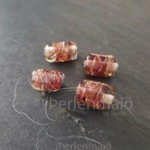 Glasperlen Kupferauflageperlen