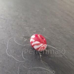 Einzelperle Reticella rot