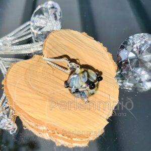 Glasperlen Lamellen Kette Psyche