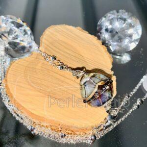 Glasperlen Lamellen Kette Psyche