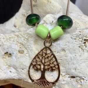 Kette Lebensbaum rosefarben