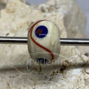 Ribe perle elfenbein/braun/blau