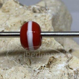 Fadenauflageperle rot/weiß