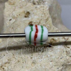 Melonenperle Fadenauflageperle rot grün