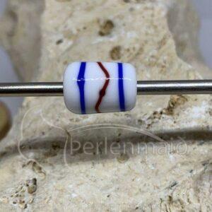 Walzenperle Fadenauflageperle rot blau