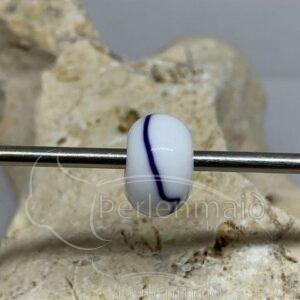 Fadenauflageperle weiß/blau