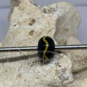 Fadenauflageperle schwarz/gelb