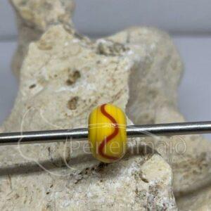 Fadenauflageperle gelb/rot