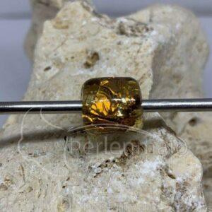 Silberfolie Glasperle gelb