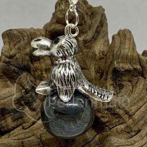 Glasperlen Anhänger Rabe 1