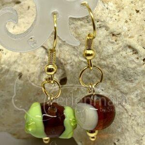 Ohrstecker Glasperlen Kastanie