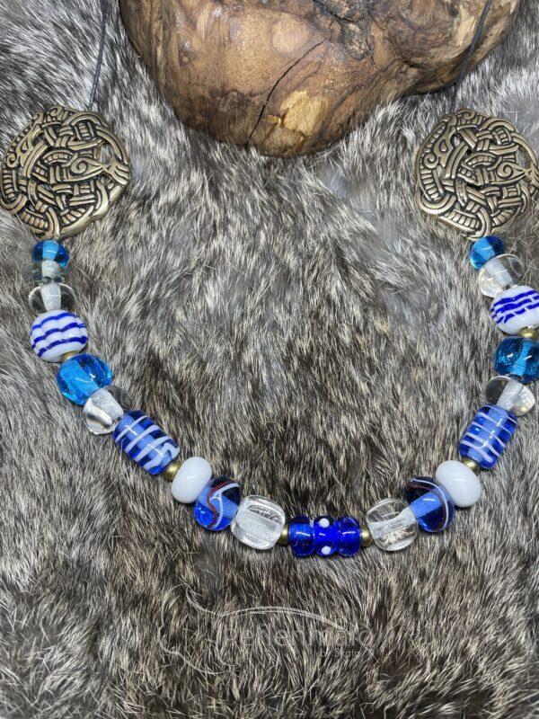 Wikinger Fibelkette Birka blau