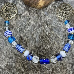 Wikinger Fibelkette Birka blau
