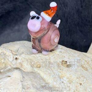 Glasperle Glücksschwein Weihnachten