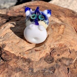 Drachenkopf weiß/blau