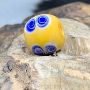 Glasperle Novo Mesto Doppel Augenperle gelb