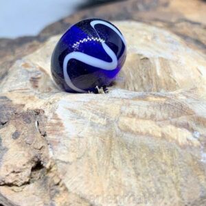 Glasperle Novo Mesto blau/weiß