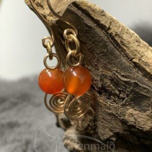 Ohrstecker Bronze Karneol