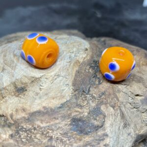 Gelb Doppelaugen blau/weiß