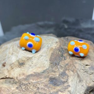 Gelb Walze Augen weiß/blau Tupfen türkis