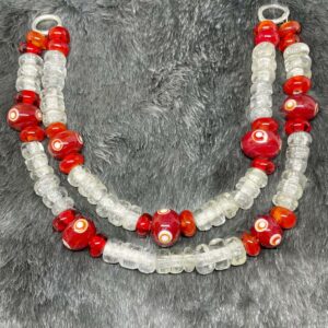 Zweireihige Fibelkette rauð augu