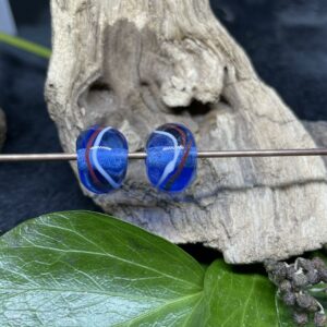 Streifenperle Ribe hellblau