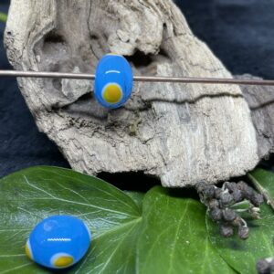 Augenperle türkis/weiß/gelb