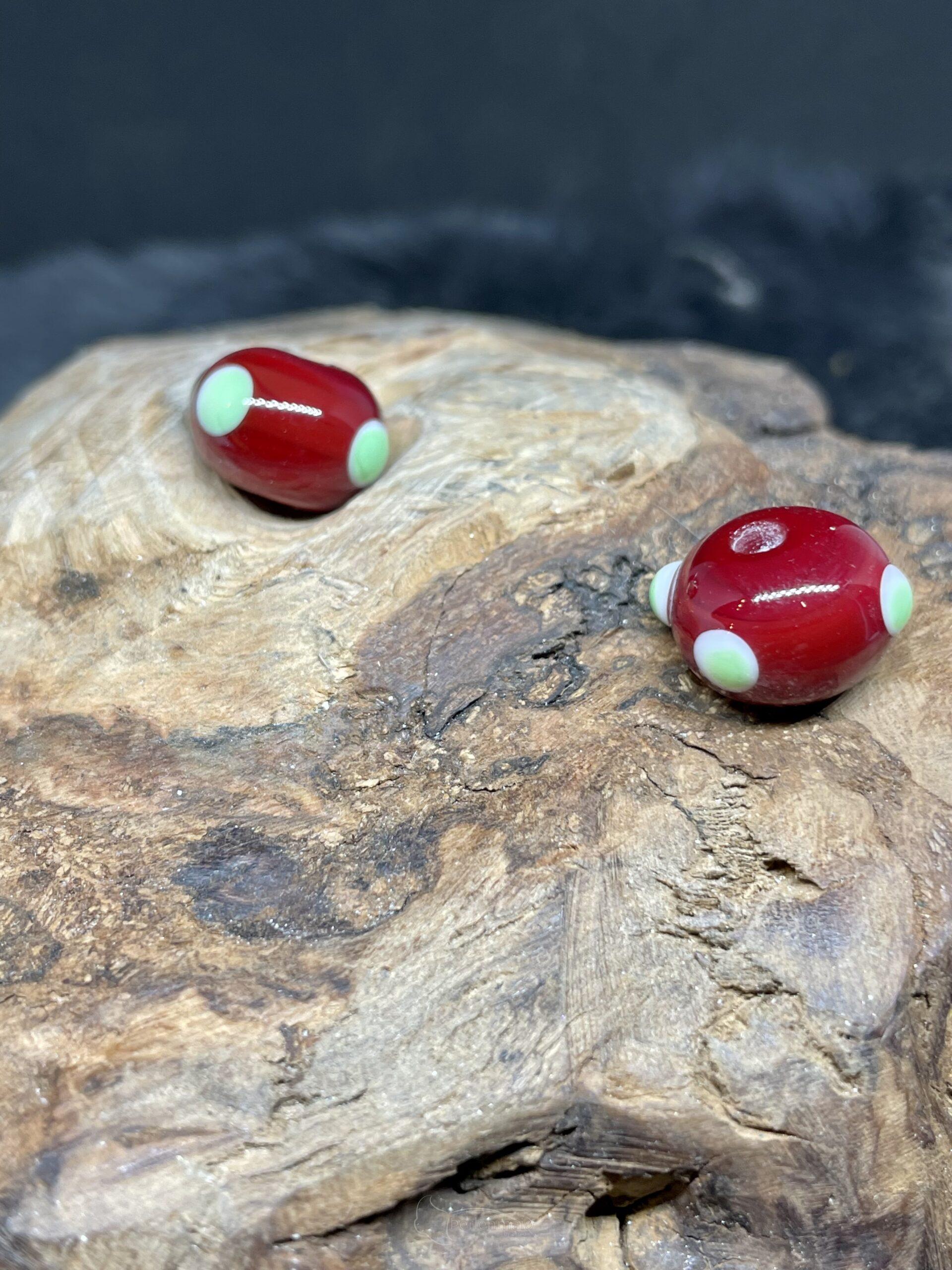 Augenperle rot/weiß/grün Perlenmaid