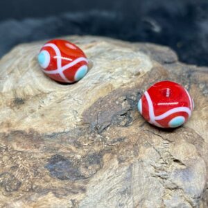 Birka rot mit Schleife und Augen weiß/türkis